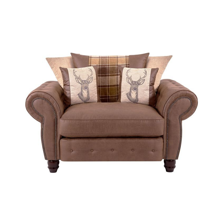 County Brown Armchair - Brown Sofa Love Chair
