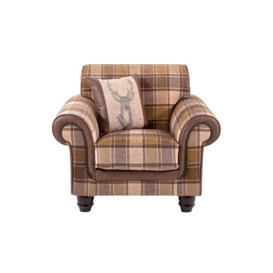 ScS Living County Brown Chair - Brown Arm Chair