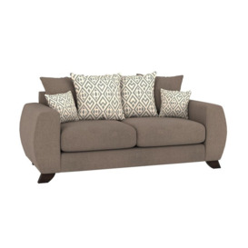 ScS Living Brown Aspen Fabric 3 Seater Scatter Back Sofa