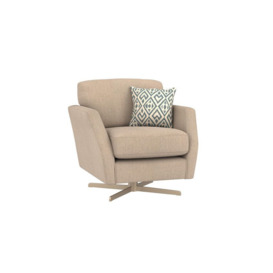 ScS Living Cream Aspen Fabric Swivel Chair