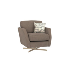 ScS Living Brown Aspen Fabric Swivel Chair