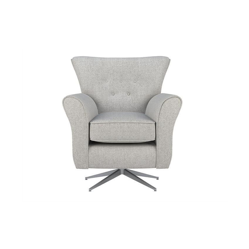 Inspire Grey Rockcliffe Fabric Swivel Chair