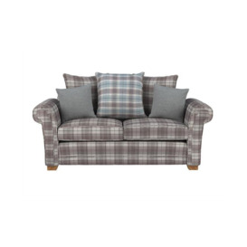 Inspire Brown Roseland Fabric 2 Seater Scatter Back Sofa