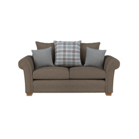 Inspire Brown Roseland Fabric 2 Seater Scatter Back Sofa