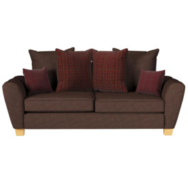 ScS Living Brown Theo Fabric 3 Seater Scatter Back Sofa