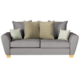 ScS Living Grey Theo Fabric 3 Seater Scatter Back Sofa