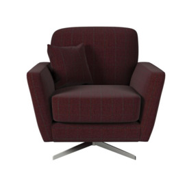 ScS Living Brown Theo Fabric Pattern Swivel Chair