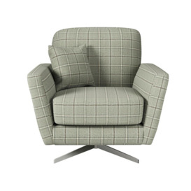 ScS Living Grey Theo Fabric Pattern Swivel Chair