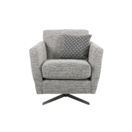 ScS Living Grey Aurora Fabric Plain Low Swivel Chair