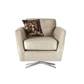 ScS Living Cream Esme Fabric Plain Swivel Chair
