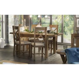 ScS Signature Brooklyn 1.3m Extending Dining Table with 4 Natural Cross Back Chairs