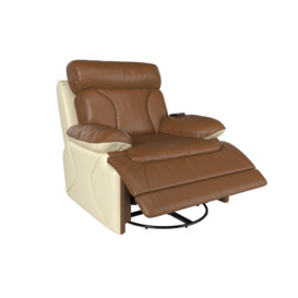 La-Z-Boy Cream Raleigh Power Swivel Rocker Recliner Chair with Massage Function