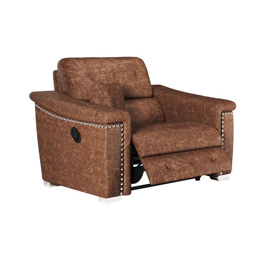 La-Z-Boy Brown Fabric Hollywood Love Chair Manual Recliner by SCS