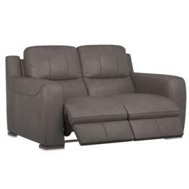 SiSi Italia Grey Lucca Leather 2 Seater Power Recliner Sofa