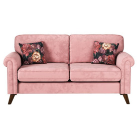 Botanicals Pink Fabric Bloom Velvet 2 Seater Sofa Standard Back
