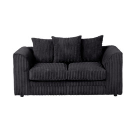 ScS Living Black Chicago Fabric 2 Seater Sofa Quick Delivery