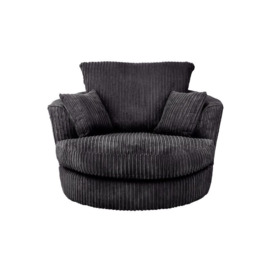 ScS Living Black Chicago Fabric Swivel Chair Quick Delivery