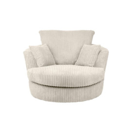 ScS Living White Chicago Fabric Swivel Chair Quick Delivery