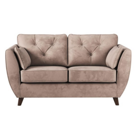 ScS Living Brown Fabric Hoxton Compact Velvet 2 Seater Sofa