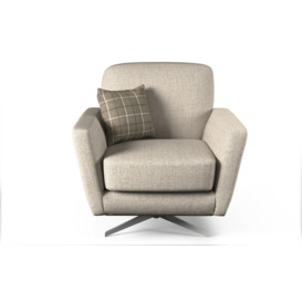 ScS Living Cream Hugo Fabric Plain Accent Swivel Chair
