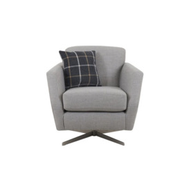 ScS Living Grey Hugo Fabric Plain Accent Swivel Chair