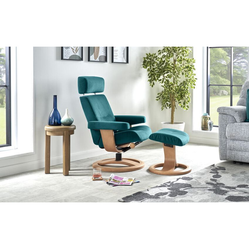 G Plan Belsay Fabric Swivel Chair and Footstool