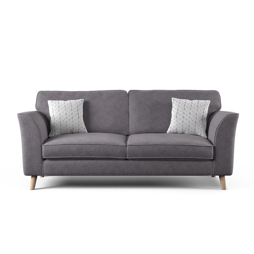 ScS Living Grey Sunny Fabric 3 Seater Sofa Standard Back