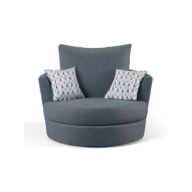 ScS Living Blue Sunny Fabric Swivel Chair