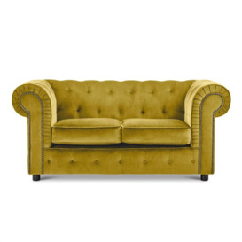 ScS Living Yellow Fabric Ashbourne Velvet 2 Seater Sofa Quick Delivery