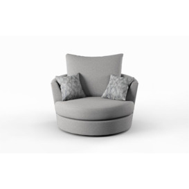 ScS Living Grey Missy Fabric Swivel Chair Quick Delivery