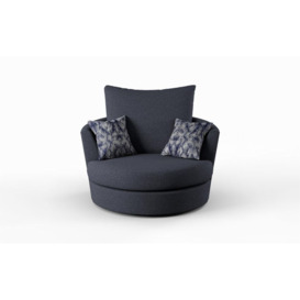 ScS Living Blue Missy Fabric Swivel Chair Quick Delivery