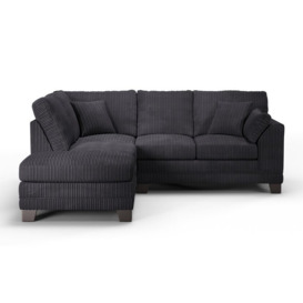 ScS Living Black Fabric Phoebe Jumbo Cord 1 Corner 2 Left Hand Facing Chaise Sofa
