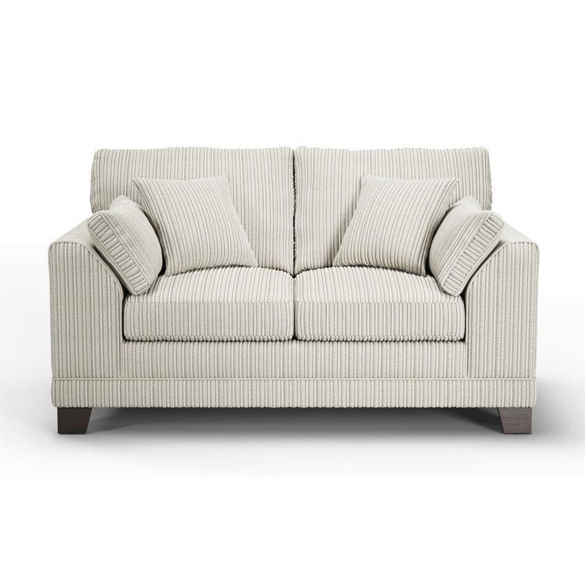 ScS Living White Phoebe Fabric Jumbo Cord 2 Seater Sofa