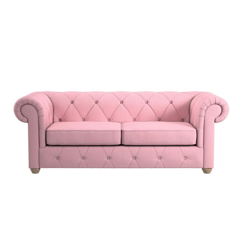 ScS Living Pink Abbey Fabric 3 Seater Sofa