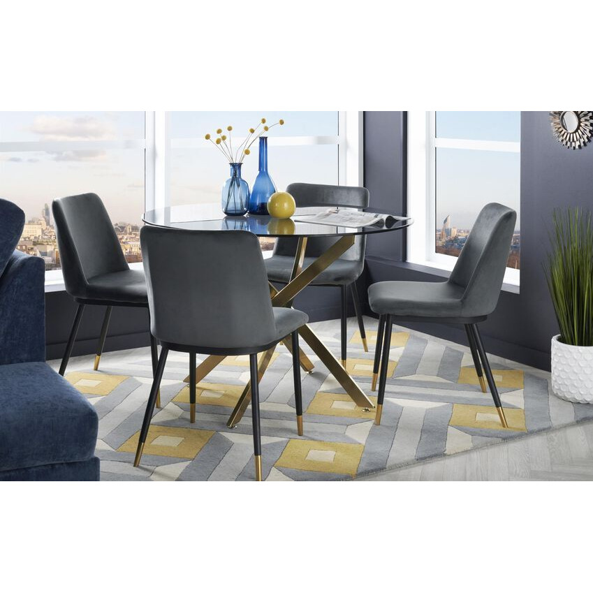 ScS Living Montero Bistro Dining Table & 4 Grey Chairs