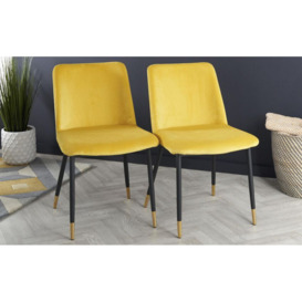 ScS Living Montero Pair of Mustard Dining Chairs