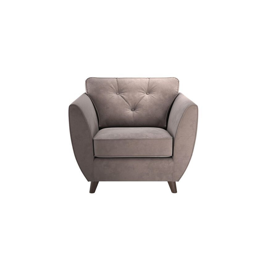ScS Living Brown Fabric Hoxton Compact Velvet Standard Chair
