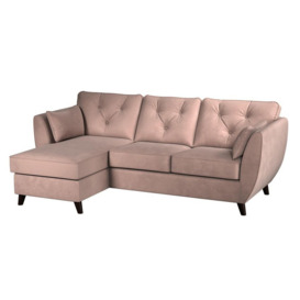 ScS Living Pink Fabric Hoxton Velvet 3 Seater Left Hand Facing Chaise Sofa