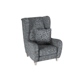 Grey LLB Regency Fabric Throne Chair