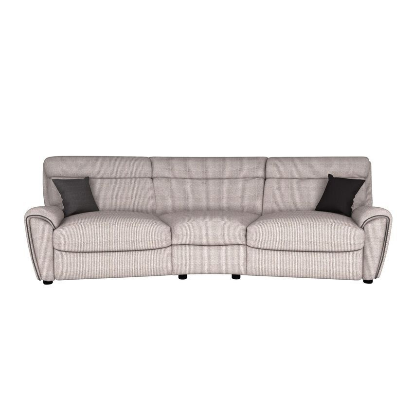 La-Z-Boy Brown Pittsburgh Fabric 4 Seater Curved Static Sofa