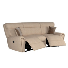 La-Z-Boy Brown Pittsburgh Fabric Compact Curved Power Recliner Sofa