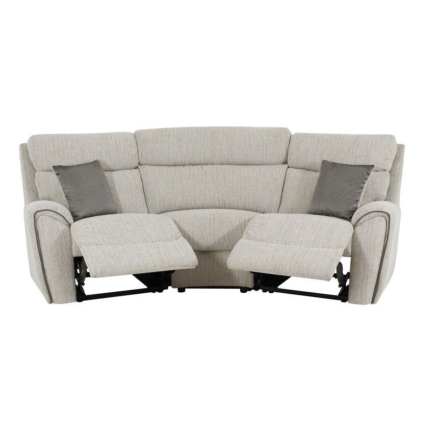 La-Z-Boy Grey Pittsburgh Fabric Compact Curved Power Recliner Sofa