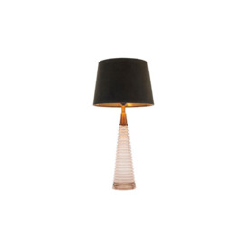 ScS Living Sadie Pink Glass Table Lamp with Mocha Shade