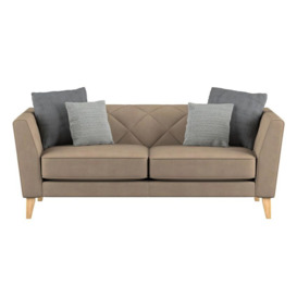 Ideal Home Brown Rochelle Fabric 3 Seater Sofa