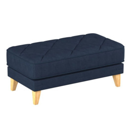 Ideal Home Blue Rochelle Fabric Bench Footstool