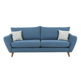Ideal Home Blue Fraser Fabric 4 Seater Sofa