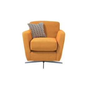 Ideal Home Orange Fraser Fabric Plain Swivel Chair