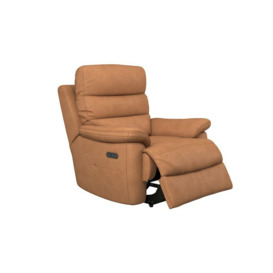 ScS Living Orange Fabric Griffin Power Recliner Chair with Head Tilt