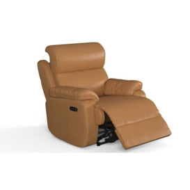 ScS Living Orange Fabric Reuben Power Recliner Swivel Chair with Head Tilt