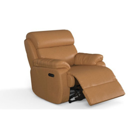 ScS Living Orange Fabric Reuben Power Recliner Chair with Head Tilt
